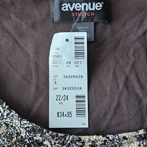 Avenue Brown and Cream Stretch Top